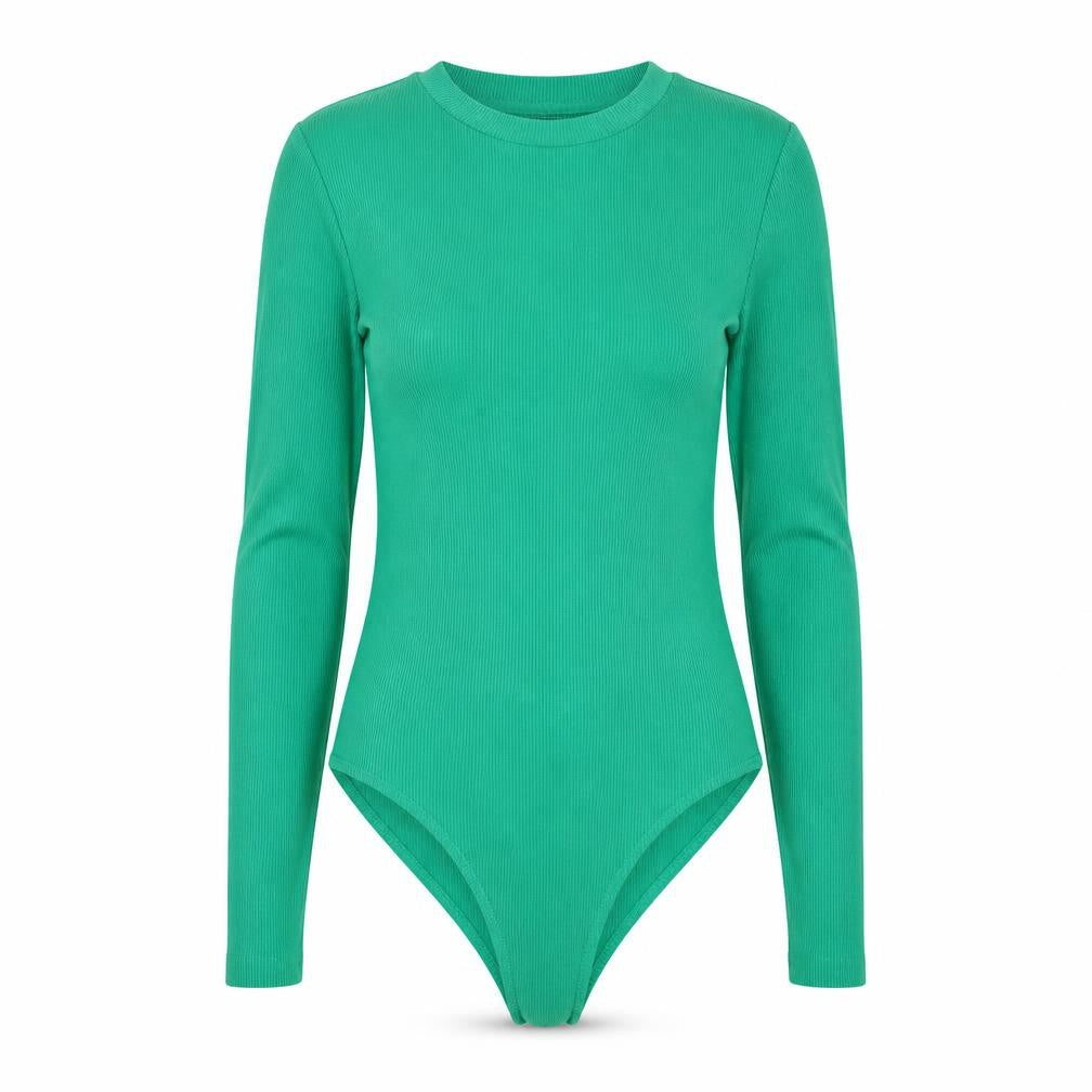 New Look Womens Green Cotton Jersey T-Shirt Size 8 Crew Neck - Underneath fastening