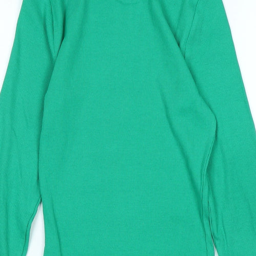 New Look Womens Green Cotton Jersey T-Shirt Size 8 Crew Neck - Underneath fastening