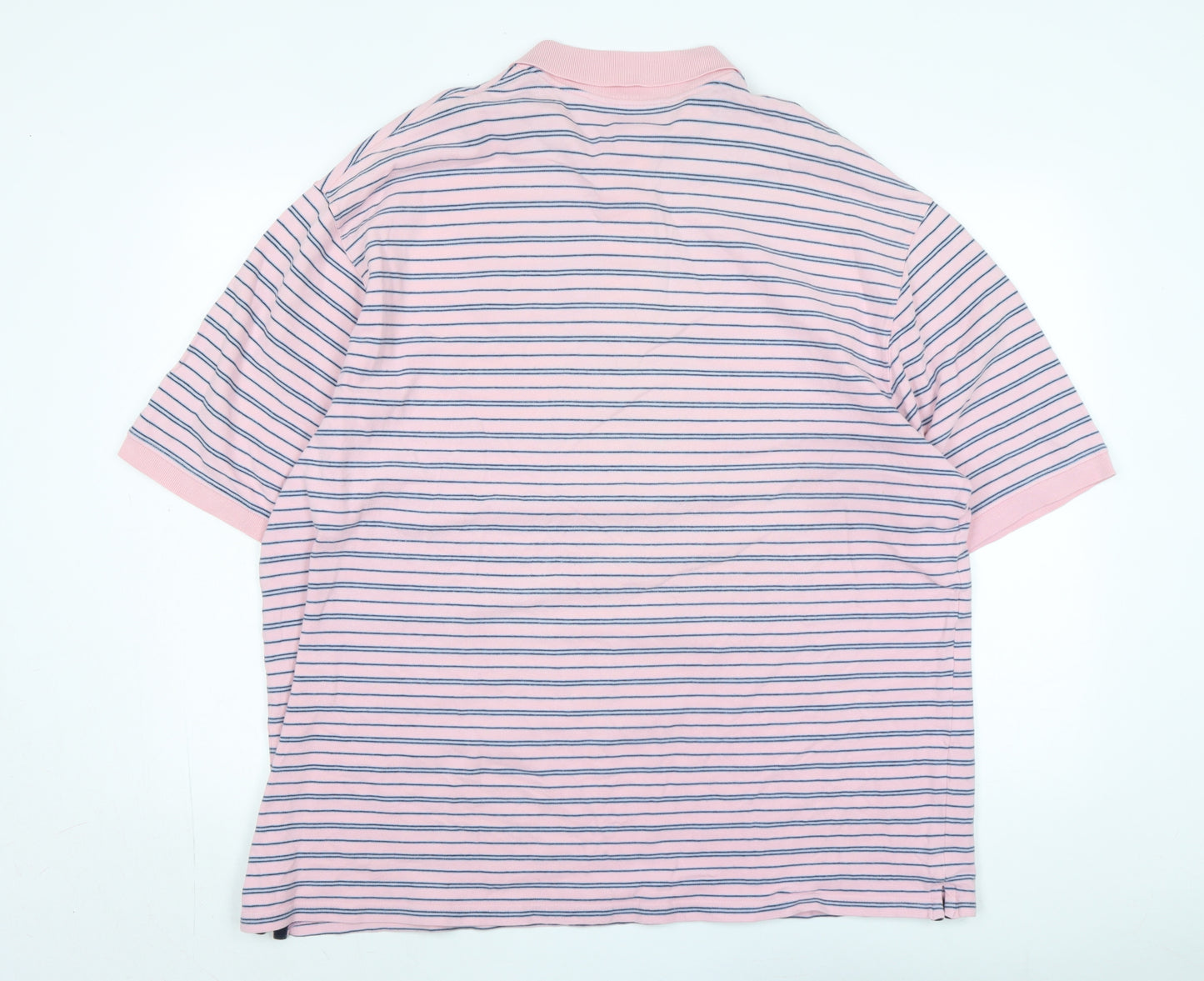 Marks and Spencer Mens Pink Cotton Polo Size 2XL Collared