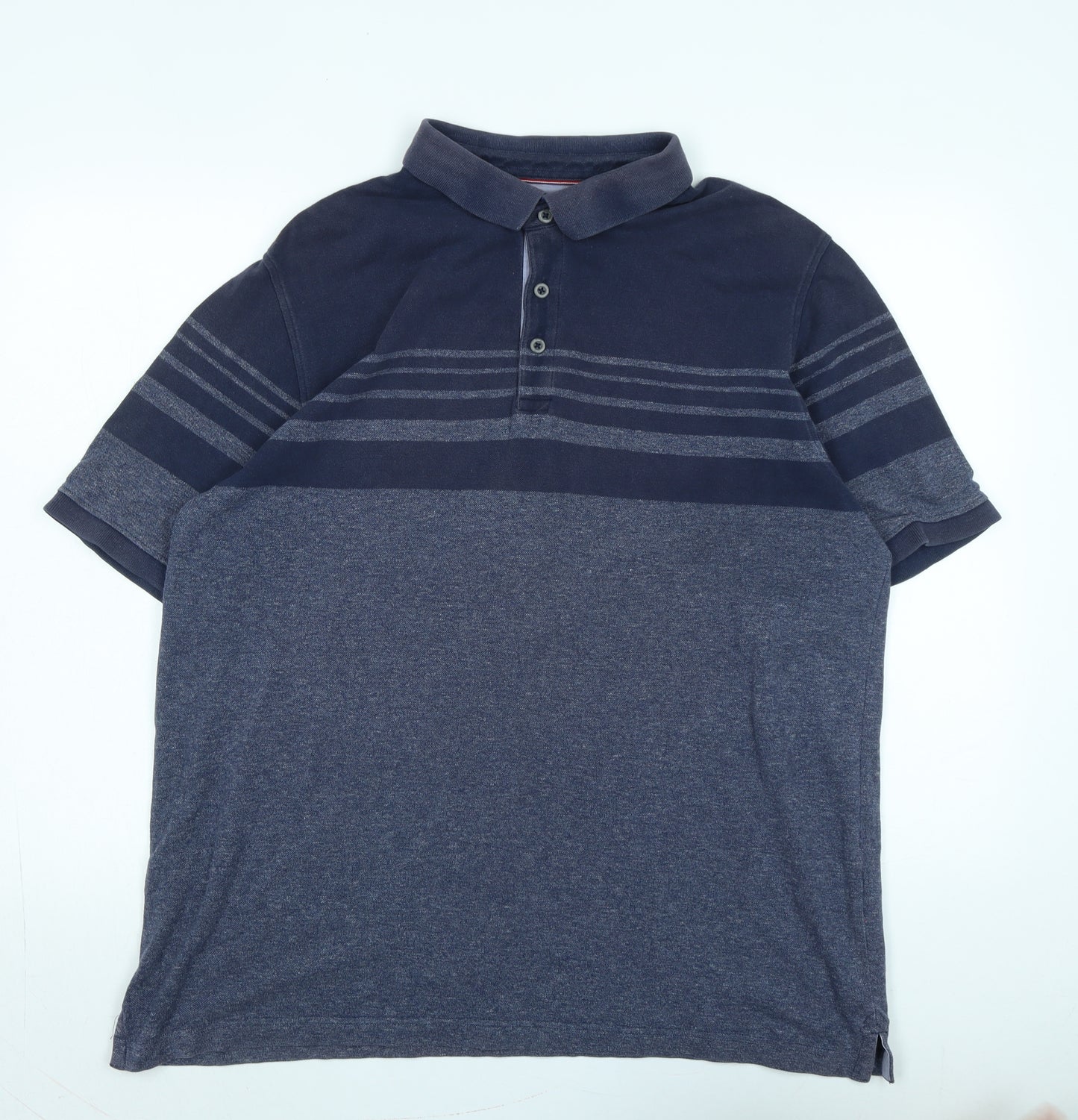 Marks and Spencer Mens Blue Cotton Polo Size XL Collared