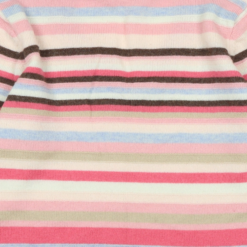nexrt Womens Multicoloured V-Neck Striped Wool Pullover Jumper Size 20 - Lambswool