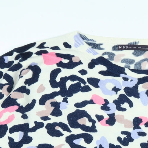 Marks and Spencer Womens Multicoloured Crew Neck Camouflage Acrylic Pullover Jumper Size 20