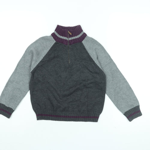 Little Legend Boys Grey Cotton Pullover Sweatshirt Size 5-6 Years Zip