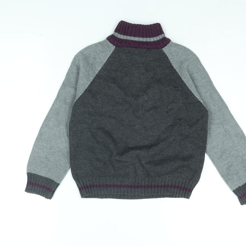 Little Legend Boys Grey Cotton Pullover Sweatshirt Size 5-6 Years Zip