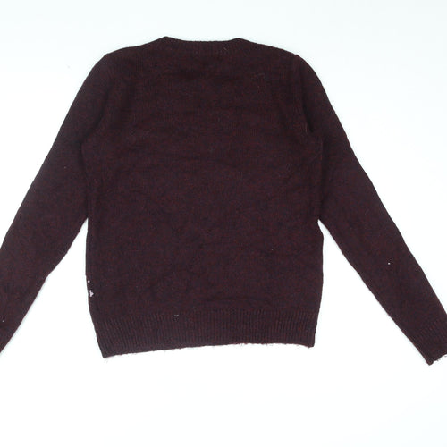 NEXT Womens Red Round Neck Acrylic Pullover Jumper Size 6 - Sequin Star