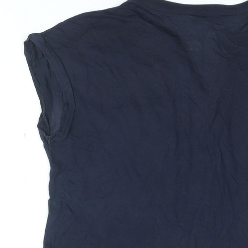 Jasper Conran Womens Blue Modal Basic T-Shirt Size 12 V-Neck