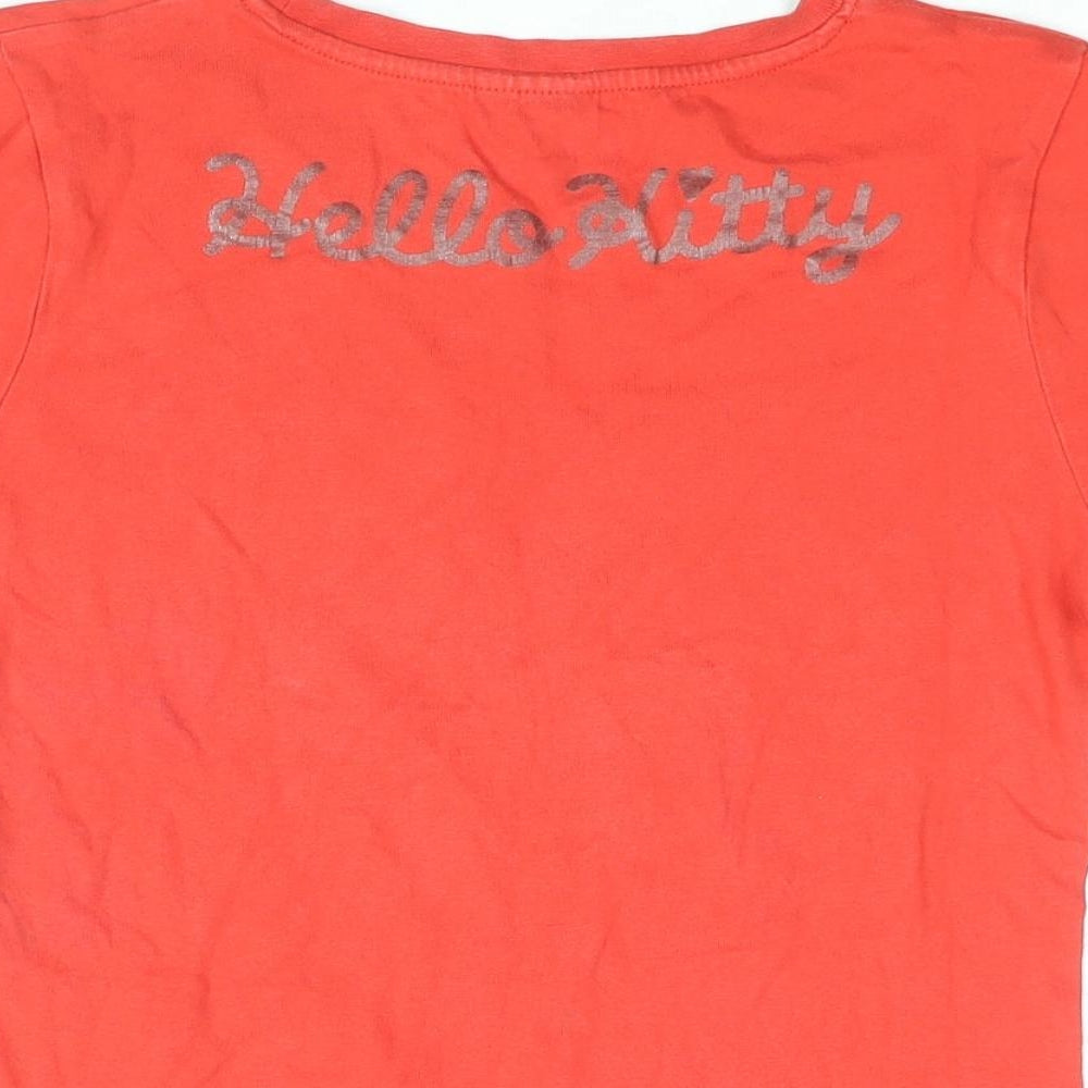 Hello Kitty Girls Red Cotton Basic T-Shirt Size 13-14 Years Round Neck Pullover - Hello Kitty Print