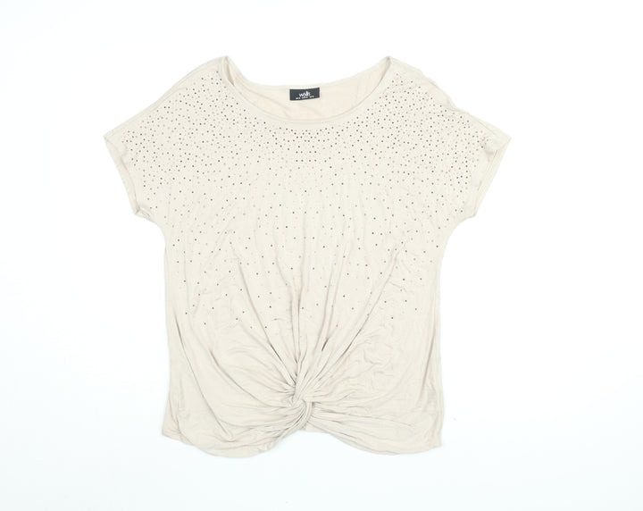 Wallis Womens Pink Viscose Basic T-Shirt Size 16 Round Neck