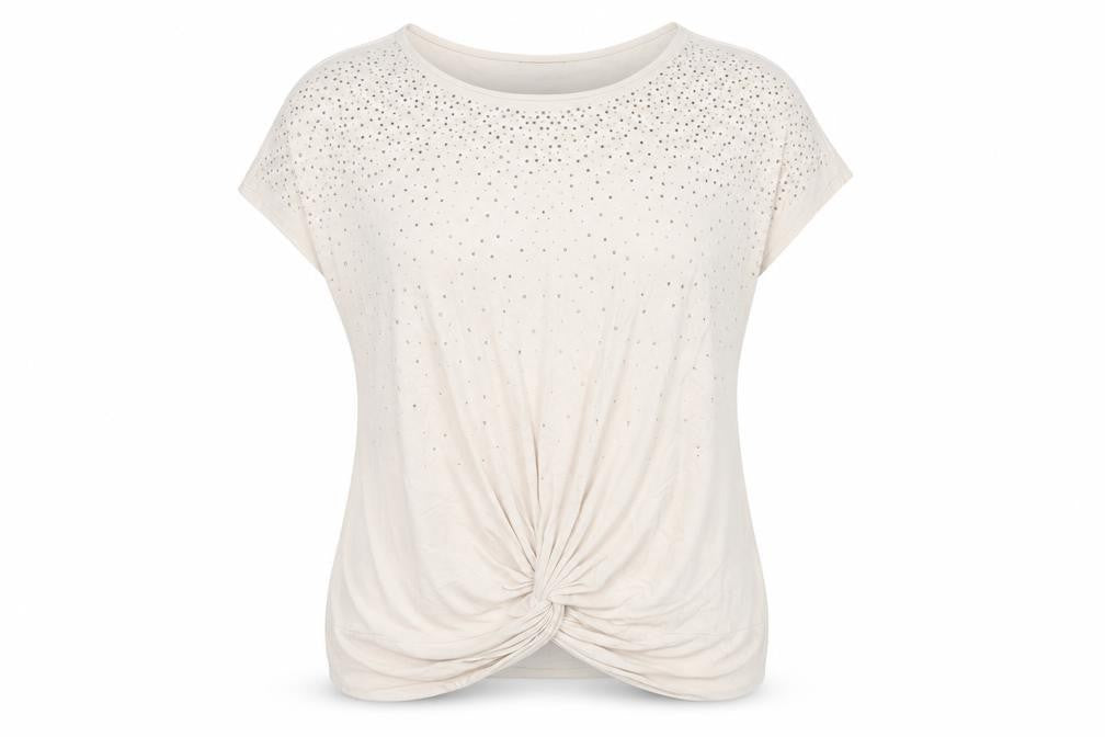 Front view of Wallis women’s pink viscose basic t-shirt, size UK 16, round neck