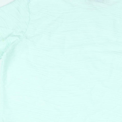 Honor Millburn Womens Blue Cotton Basic T-Shirt Size 10 Round Neck