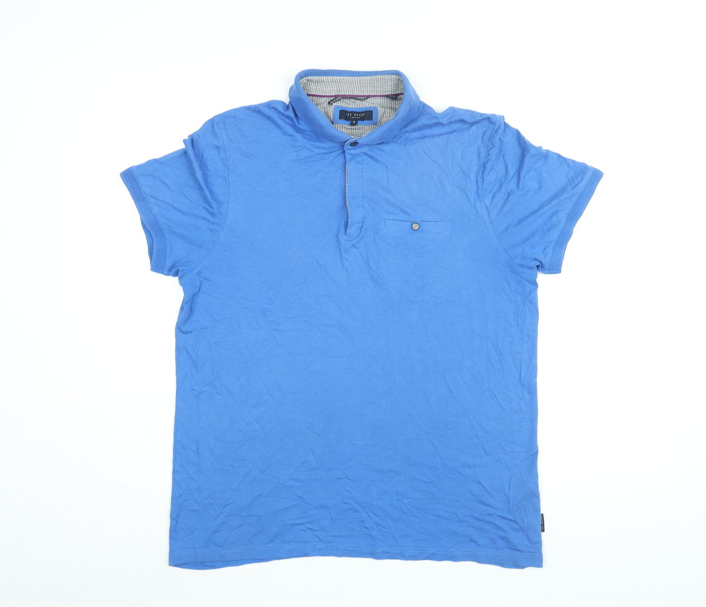 Ted Baker Mens Blue Cotton T-Shirt Size XL Collared