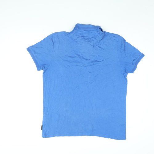 Ted Baker Mens Blue Cotton T-Shirt Size XL Collared