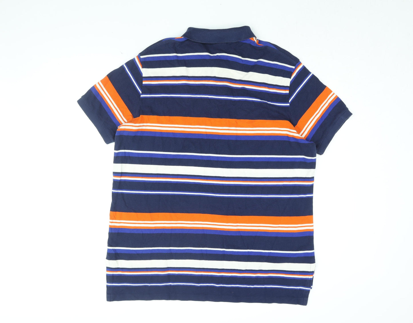 Polo by Ralph Lauren Mens Blue Striped Cotton Polo Size XL Collared Button