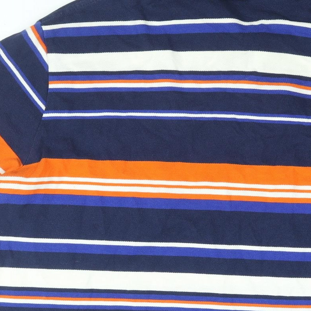 Polo by Ralph Lauren Mens Blue Striped Cotton Polo Size XL Collared Button