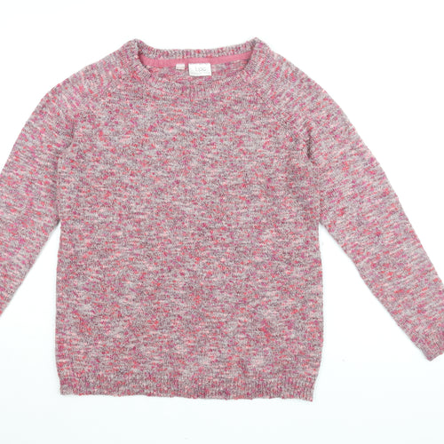 Bpc Womens Pink Round Neck Acrylic Pullover Jumper Size M