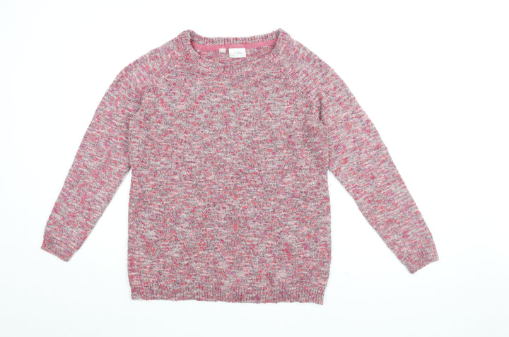 Bpc Womens Pink Round Neck Acrylic Pullover Jumper Size M