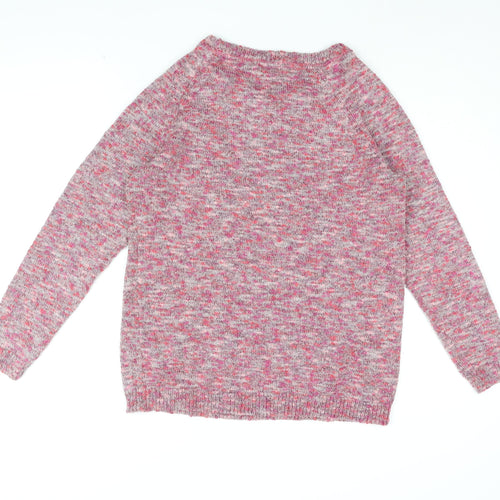 Bpc Womens Pink Round Neck Acrylic Pullover Jumper Size M