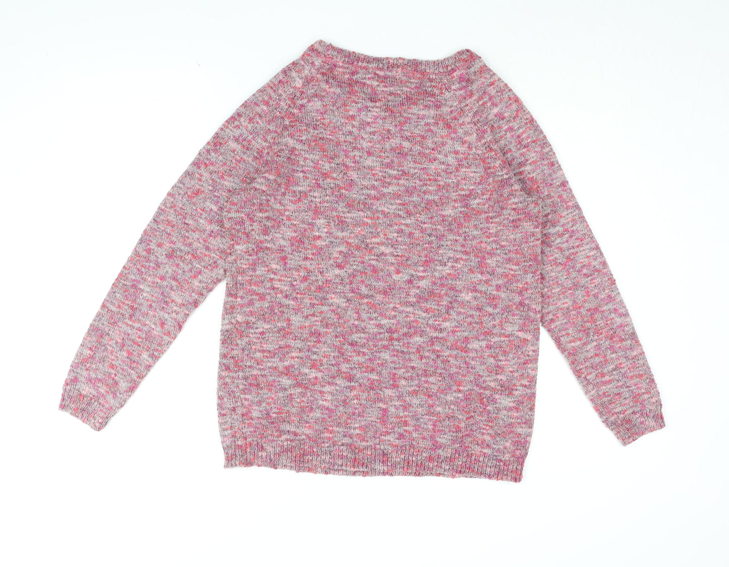 Bpc Womens Pink Round Neck Acrylic Pullover Jumper Size M
