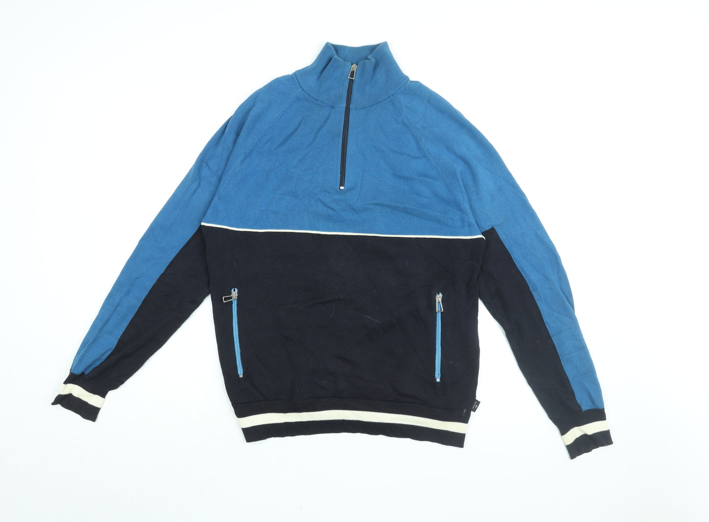Paul Smith Mens Blue Cotton Pullover Sweatshirt Size S