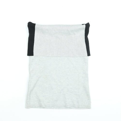 Lindex Womens Grey Viscose Basic T-Shirt Size XS Off the Shoulder