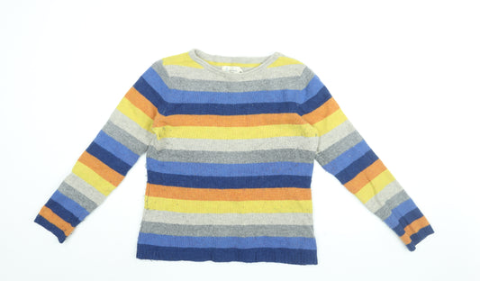 Seasalt Womens Multicoloured Round Neck Striped Wool Pullover Jumper Size 12