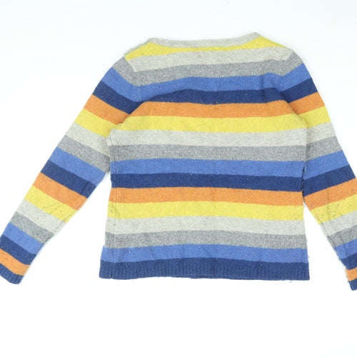 Seasalt Womens Multicoloured Round Neck Striped Wool Pullover Jumper Size 12