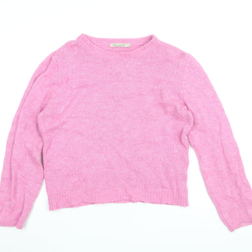 Vanessa Alexandra Womens Pink Round Neck Wool Pullover Jumper Size XL