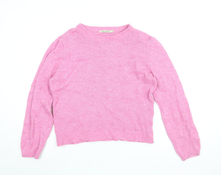 Vanessa Alexandra Womens Pink Round Neck Wool Pullover Jumper Size XL