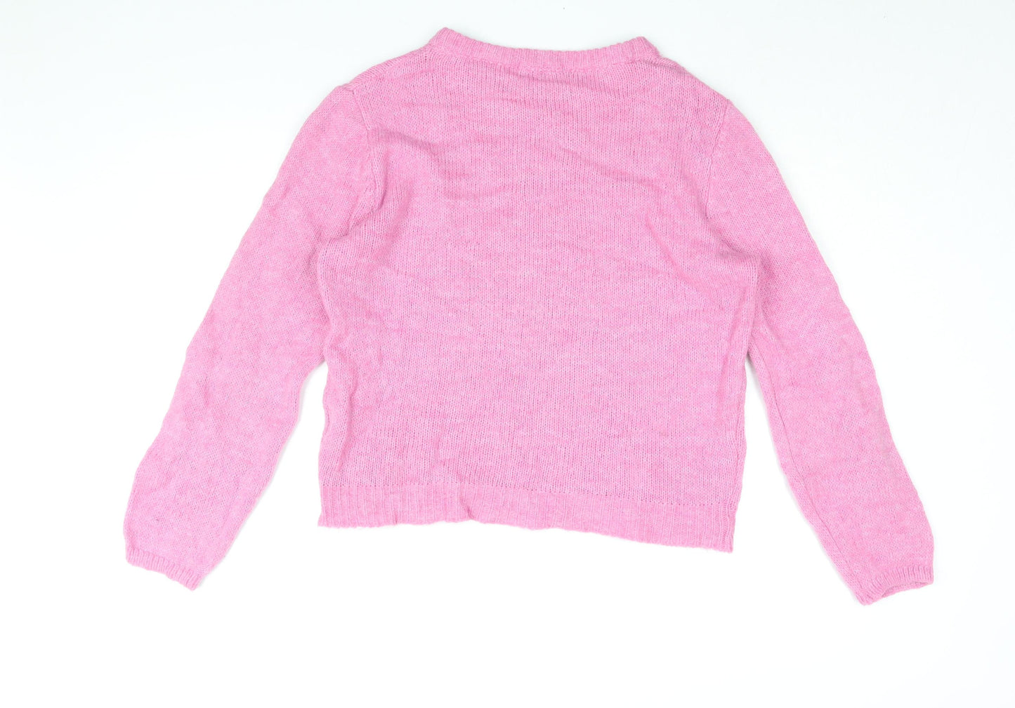 Vanessa Alexandra Womens Pink Round Neck Wool Pullover Jumper Size XL
