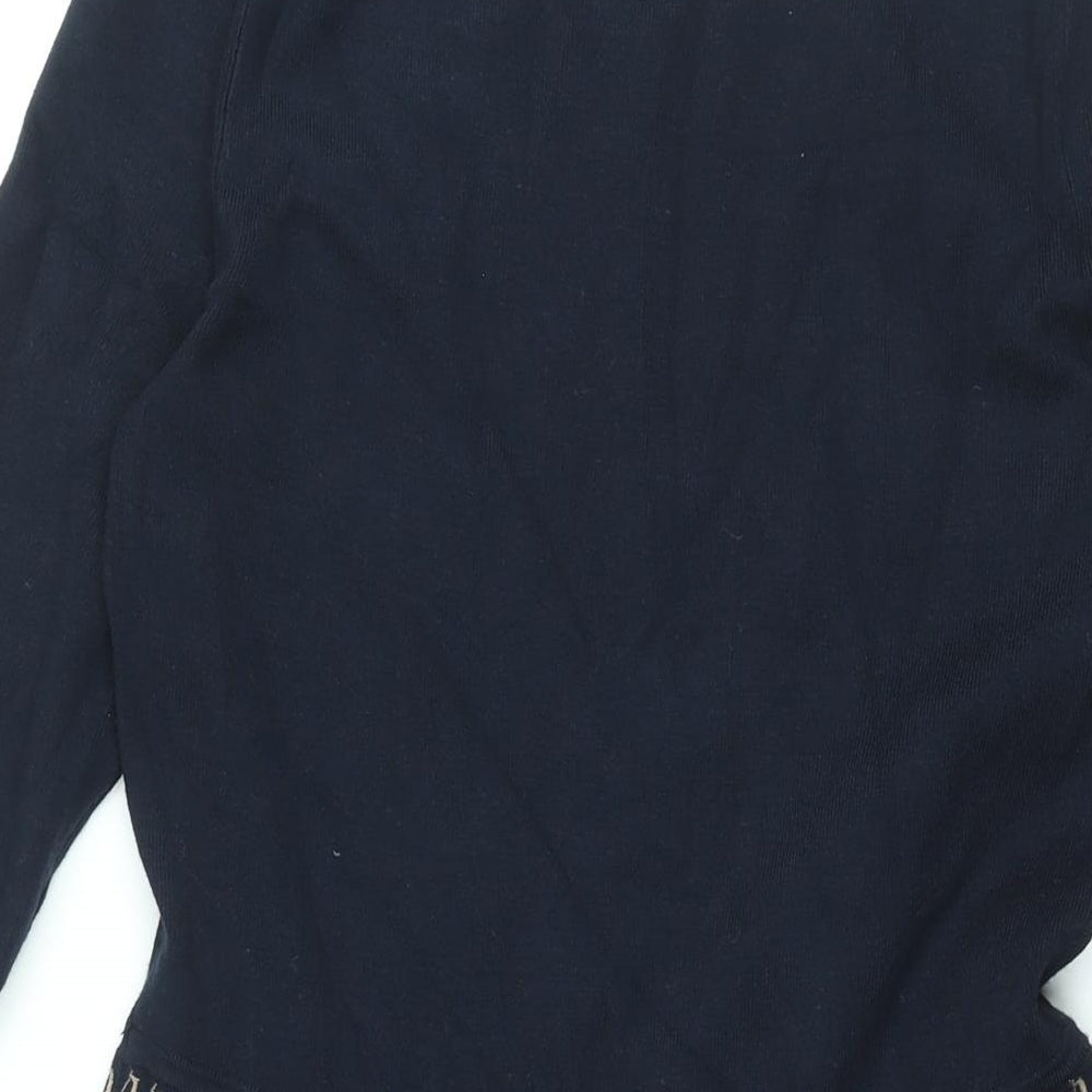 Hobbs Womens Blue Geometric Viscose A-Line Size 12 Round Neck Pullover