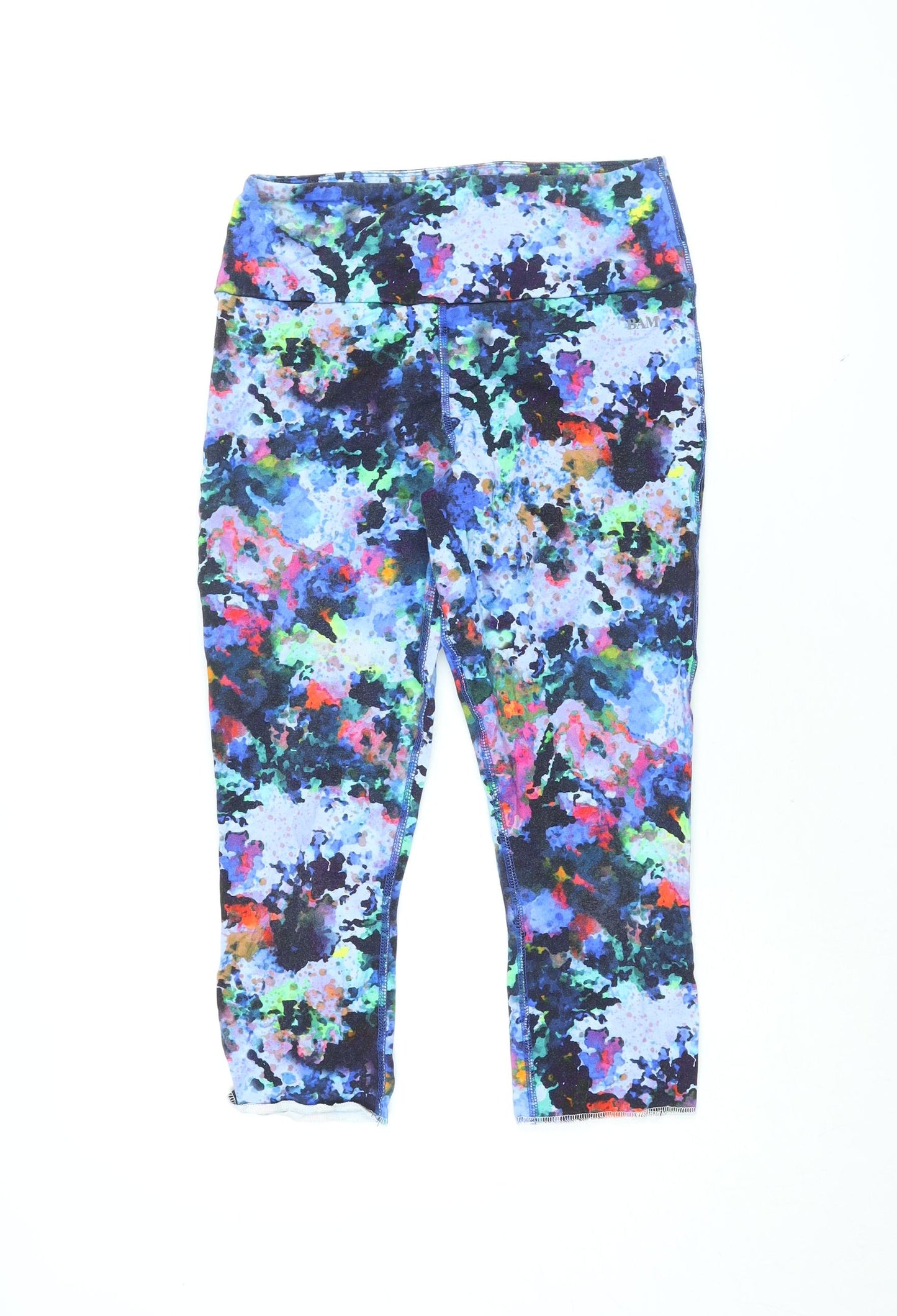 Bamboo Clothing Womens Blue Geometric Bamboo Pedal Pusher Leggings Size 12 L21 in Regular Pullover