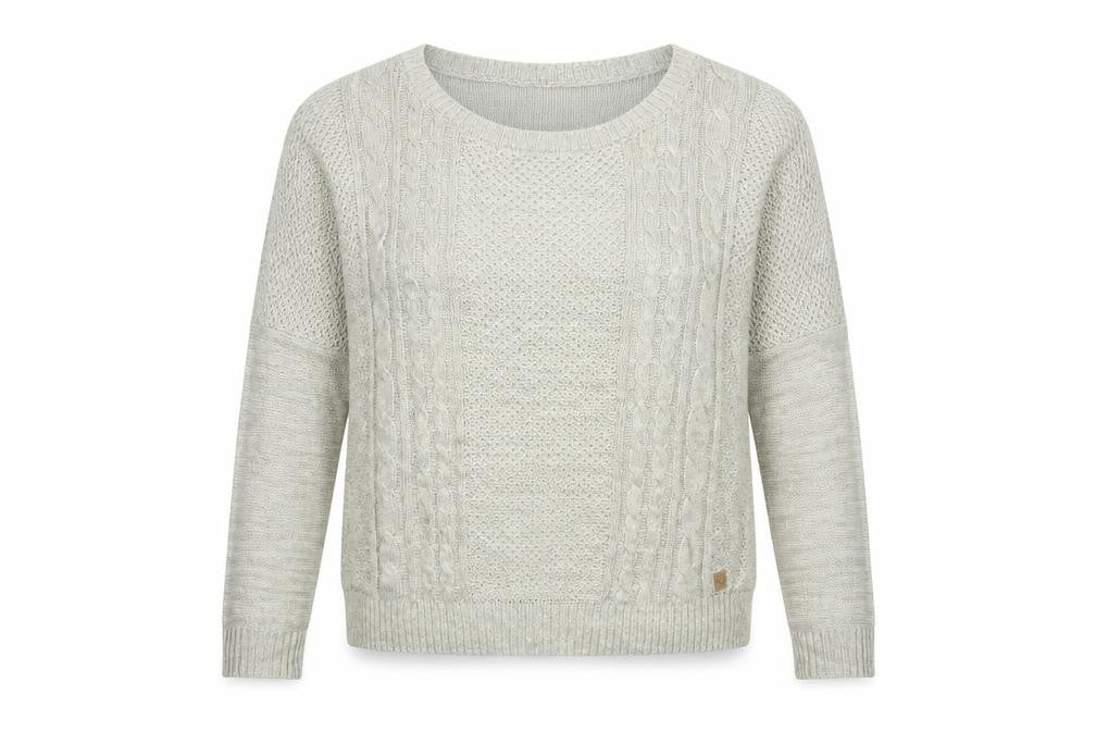 Front view of NUMPH women’s gold round neck acrylic jumper, size M