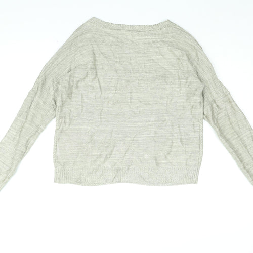 NUMPH Womens Gold Round Neck Acrylic Pullover Jumper Size M