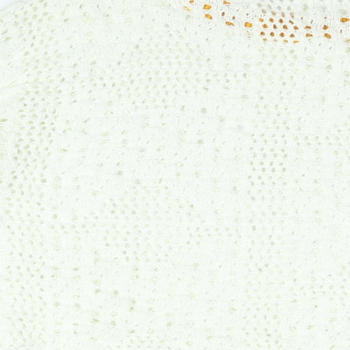 Free People Womens White Round Neck Cotton Pullover Jumper Size S