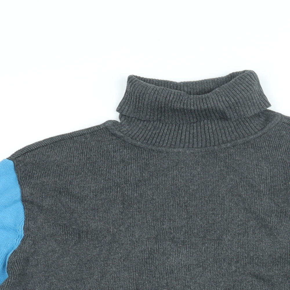 Gap Mens Grey Cotton T-Shirt Size XL Roll Neck