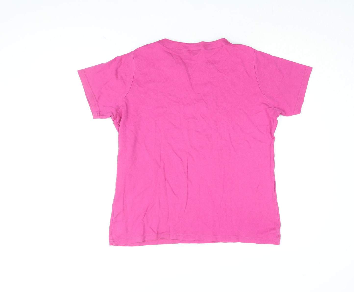 Isle Womens Pink Cotton Basic T-Shirt Size 18 V-Neck - Size 18-20