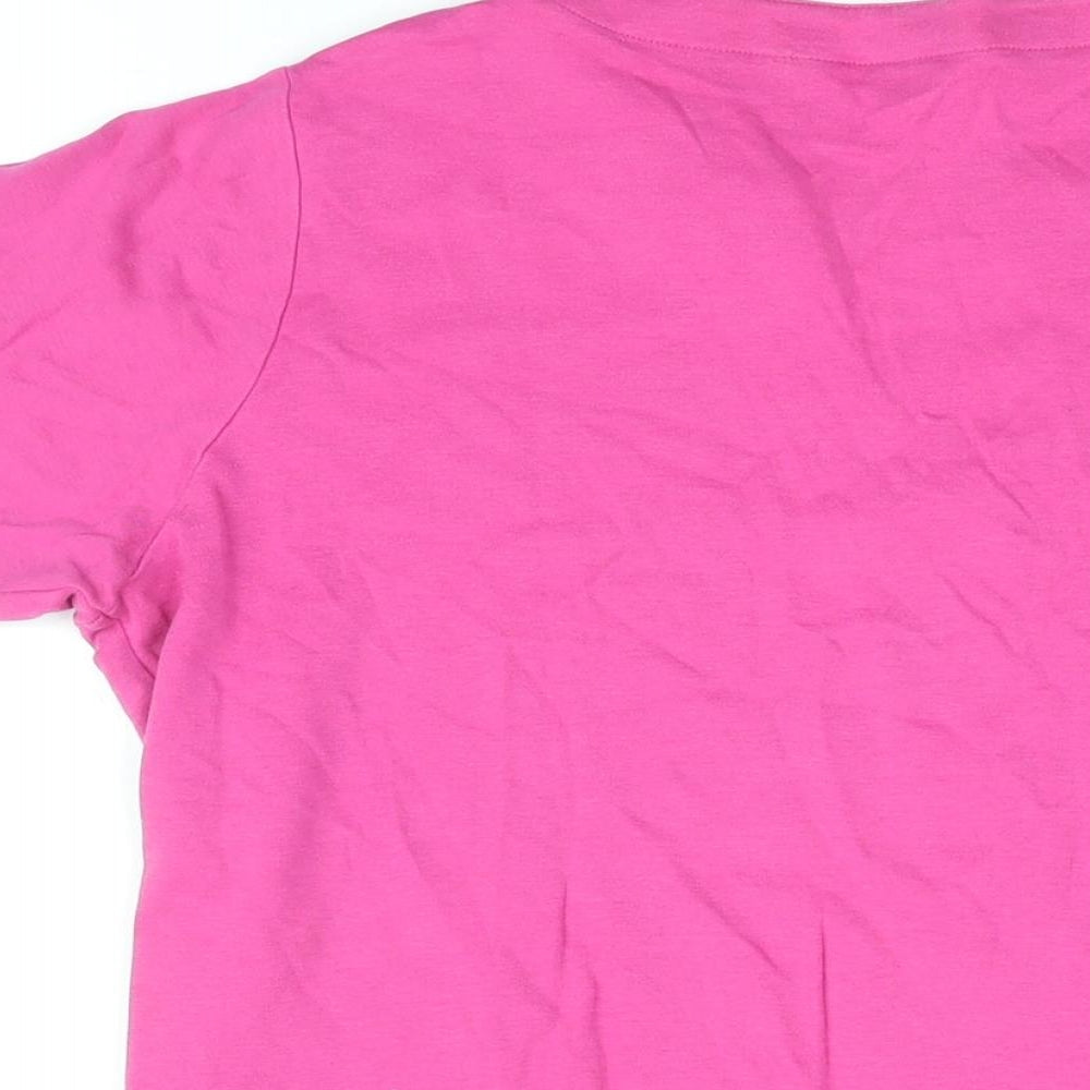 Isle Womens Pink Cotton Basic T-Shirt Size 18 V-Neck - Size 18-20