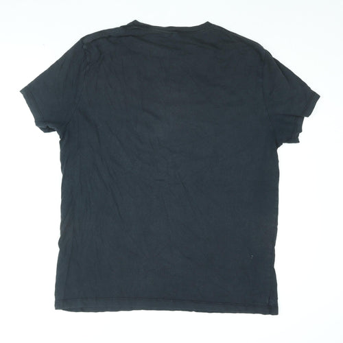 Jack Wills Mens Black Cotton T-Shirt Size L Round Neck
