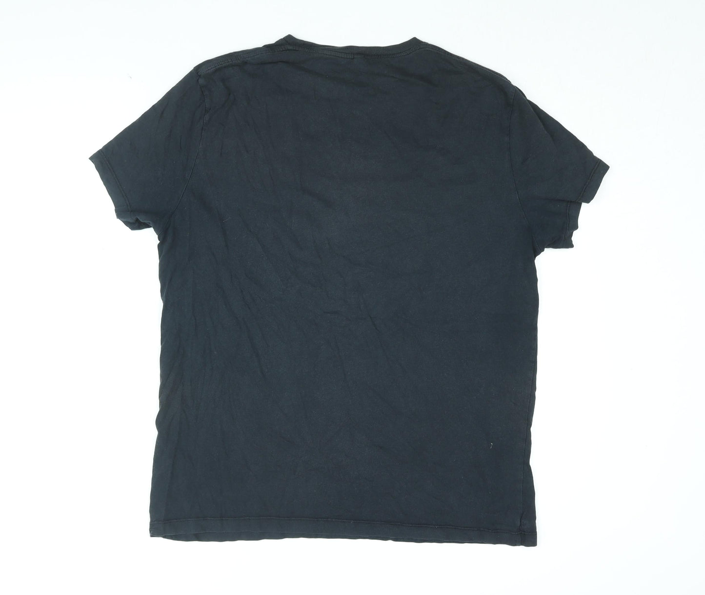 Jack Wills Mens Black Cotton T-Shirt Size L Round Neck