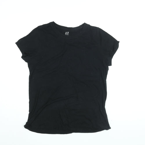 Gap Womens Black Cotton Basic T-Shirt Size M Round Neck