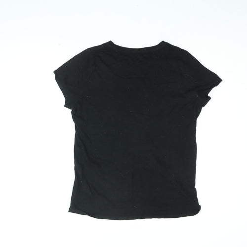 Gap Womens Black Cotton Basic T-Shirt Size M Round Neck