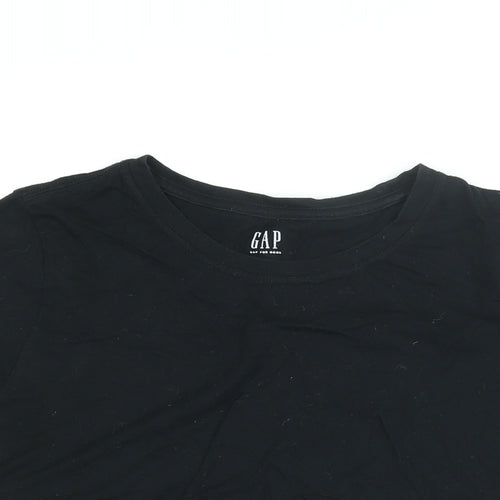Gap Womens Black Cotton Basic T-Shirt Size M Round Neck