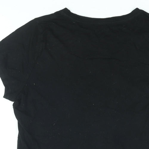 Gap Womens Black Cotton Basic T-Shirt Size M Round Neck