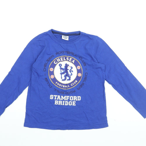 Chelsea FC Boys Blue Cotton Basic T-Shirt Size 9-10 Years Round Neck Pullover - Chelsea Football Club