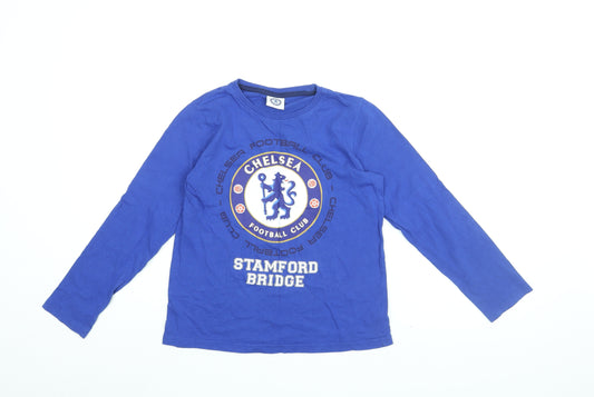 Chelsea FC Boys Blue Cotton Basic T-Shirt Size 9-10 Years Round Neck Pullover - Chelsea Football Club