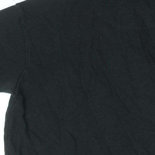 Gap Mens Black Cotton Polo Size M Collared Button