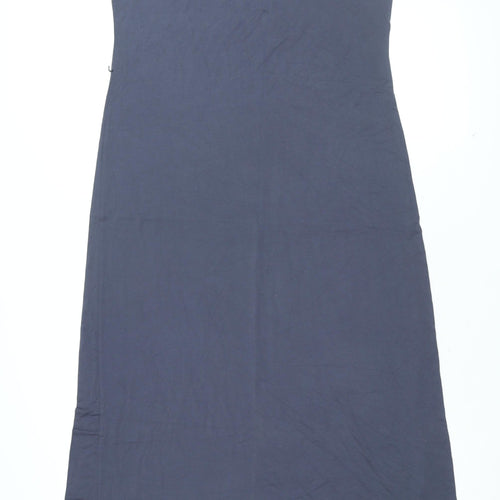 Oasis Womens Blue Viscose Shift Size L Round Neck Pullover