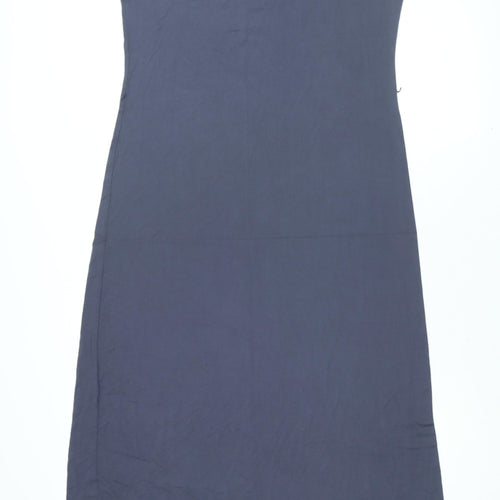 Oasis Womens Blue Viscose Shift Size L Round Neck Pullover
