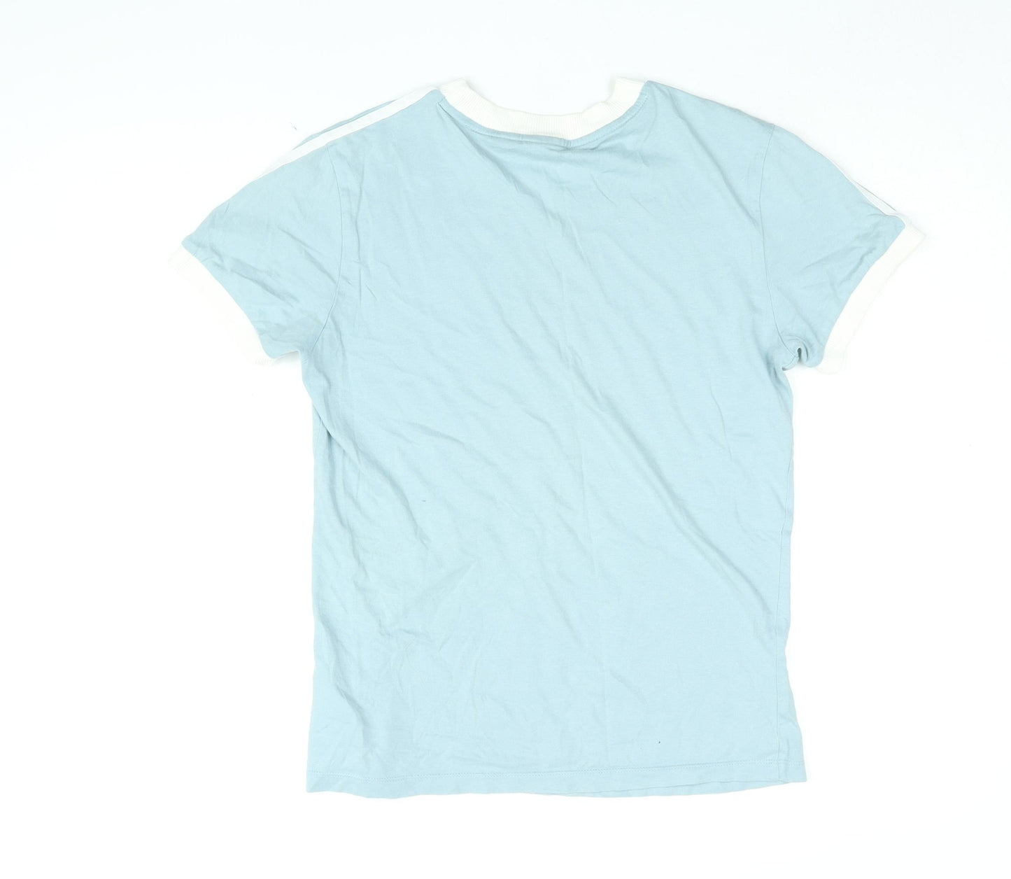 adidas Womens Blue Cotton Basic T-Shirt Size 6 Round Neck