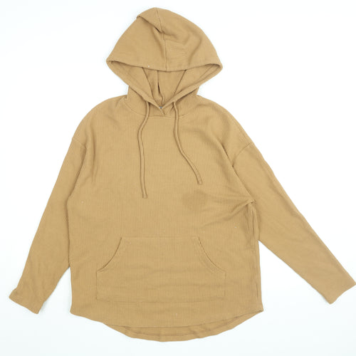 Michelle Keegan Womens Beige Cotton Pullover Hoodie Size 12 Pullover